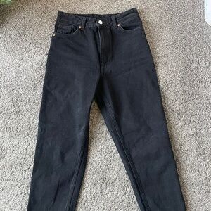Black straight leg monki jeans